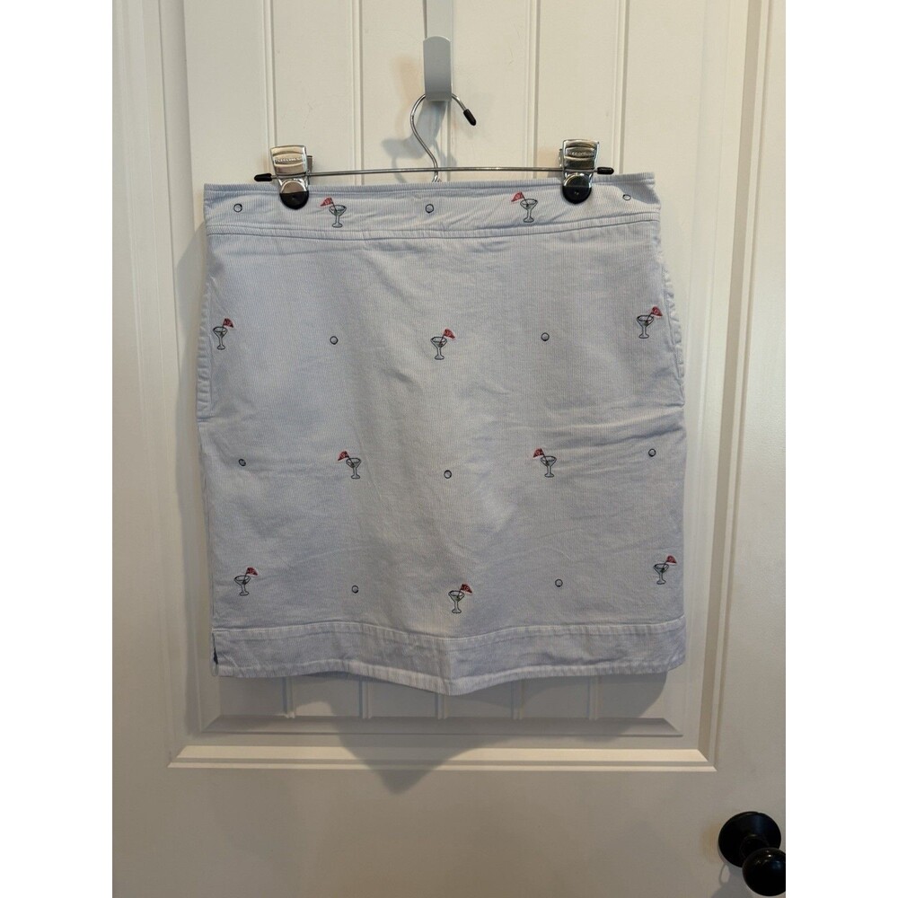 Vineyard Vines 19th Hole Blue White Cotton Martini Golf Skort 8